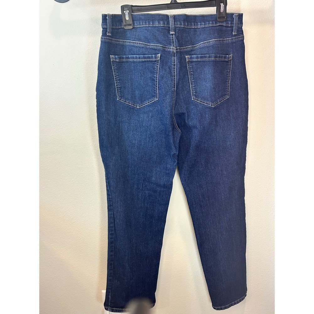 Gloria Vanderbilt Amanda High Rise Straight Leg Jeans Dark Wash Blue Womens 14 - Picture 2 of 3